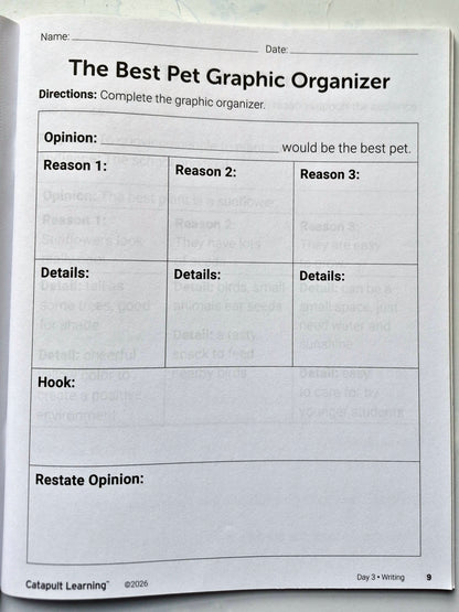 Writing in the Wild Summer Journey Student Resource Book (New, 2026, Pbk, 72 pgs, Catapult Learning)