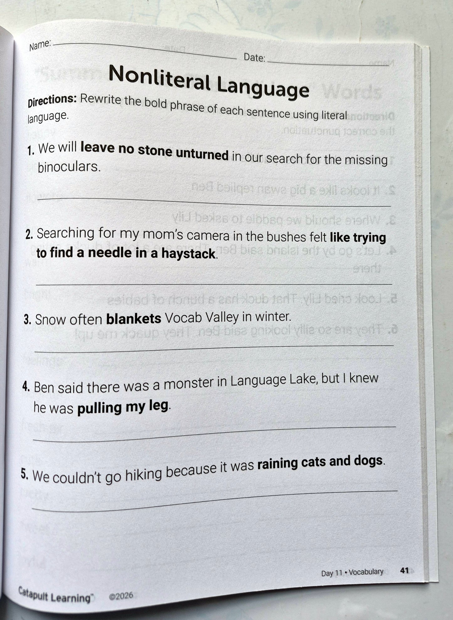 Writing in the Wild Summer Journey Student Resource Book (New, 2026, Pbk, 72 pgs, Catapult Learning)