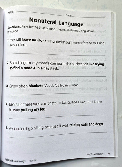 Writing in the Wild Summer Journey Student Resource Book (New, 2026, Pbk, 72 pgs, Catapult Learning)