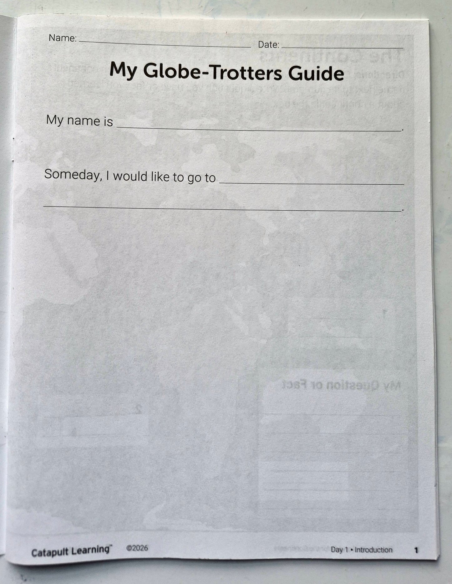 Globe-Trotters Summer Journey Student Resource Book (New, 2026, Pbk, 37 pgs, Catapult Learning)