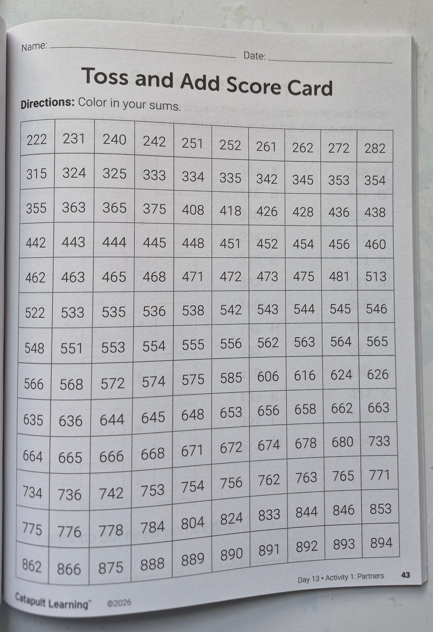 Adventures in Addition and Subtraction Student Resource Book (New, 2026, Pbk, 87 pgs, Catapult Learning)