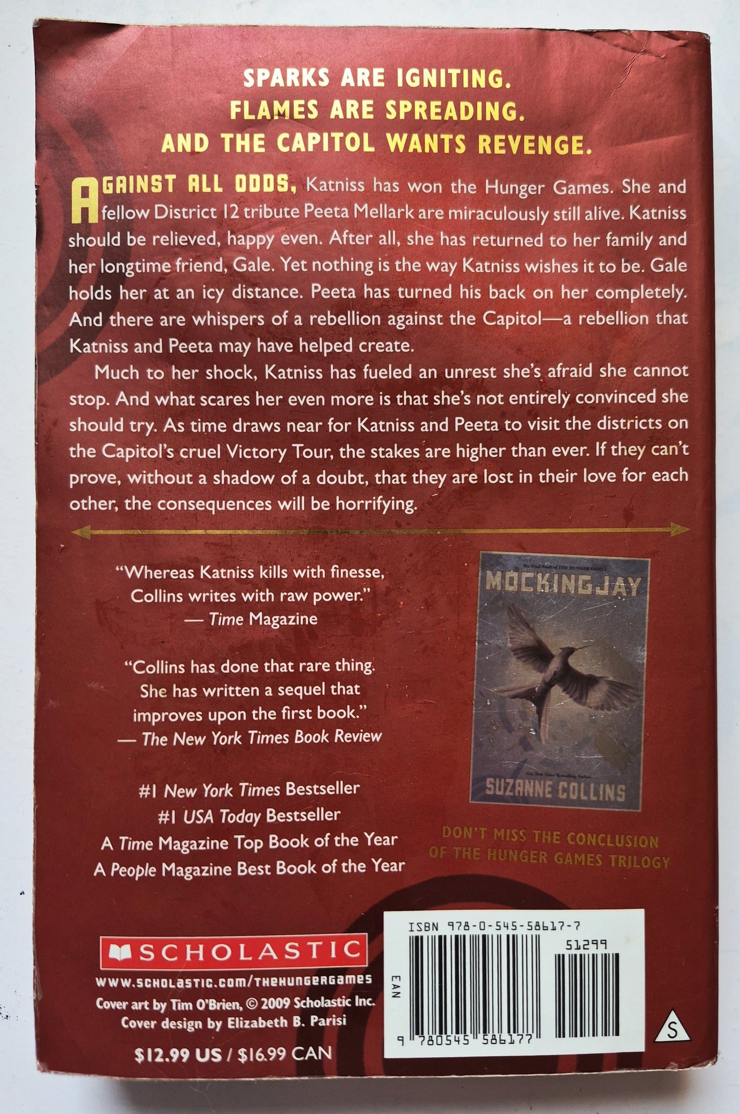 Los Juegos del Hambre, En llamas, Sinsajo por Suzanne Collins (Buen estado, 2010, Tapa blanda, Scholastic)
