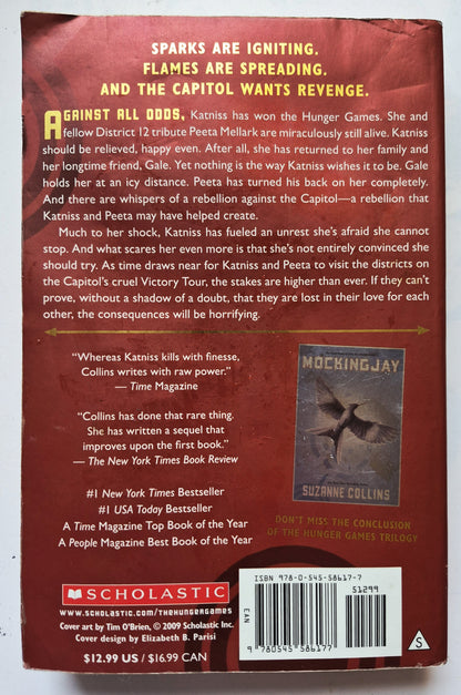Los Juegos del Hambre, En llamas, Sinsajo por Suzanne Collins (Buen estado, 2010, Tapa blanda, Scholastic)