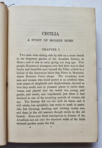 Cecilia by F. Marion Crawford (Good, 1904, HC, 421 pgs, The Macmillan Co.)