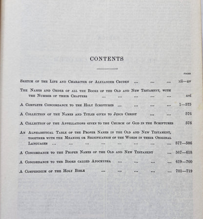 Cruden's Concordance Unabridged Edition by Alexander Cruden (Very Good, 1982, HC, 719 pgs, Baker House Books)