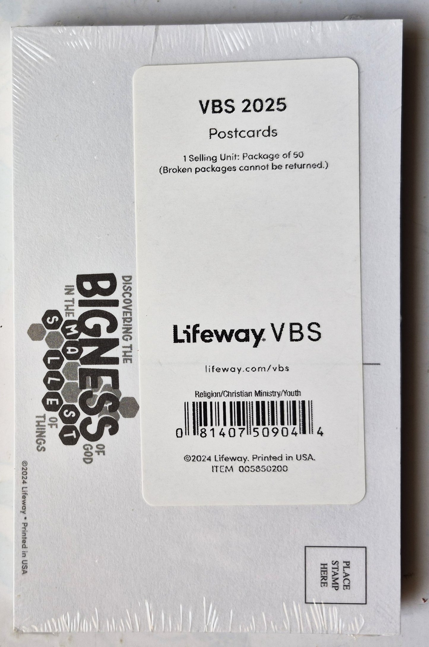 Lifeway VBS Magnified! Postcards package of 50 (2025, New)