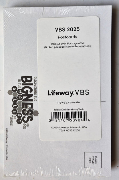 Lifeway VBS Magnified! Postcards package of 50 (2025, New)