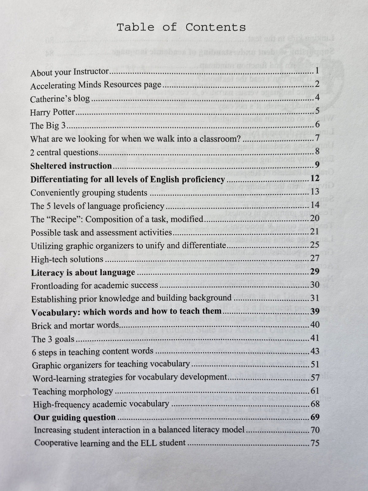 Differentiating Instruction of Content and Academic Language for English Language Learners (Grades K-8) by Catherine Brown (Good, 2009, Pbk, 138 pgs)