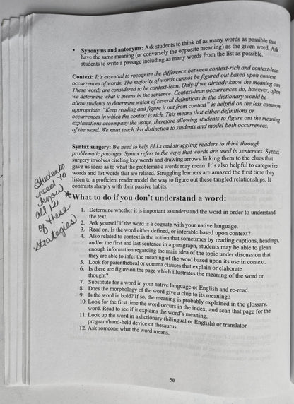 Differentiating Instruction of Content and Academic Language for English Language Learners (Grades K-8) by Catherine Brown (Good, 2009, Pbk, 138 pgs)