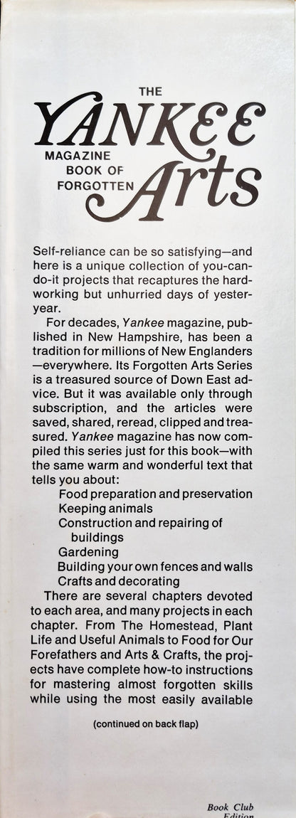 The Yankee Magazine Book of Forgotten Arts by R.M. Bacon (Very good, 1978, HC, 219 pgs, Simon & Schuster)