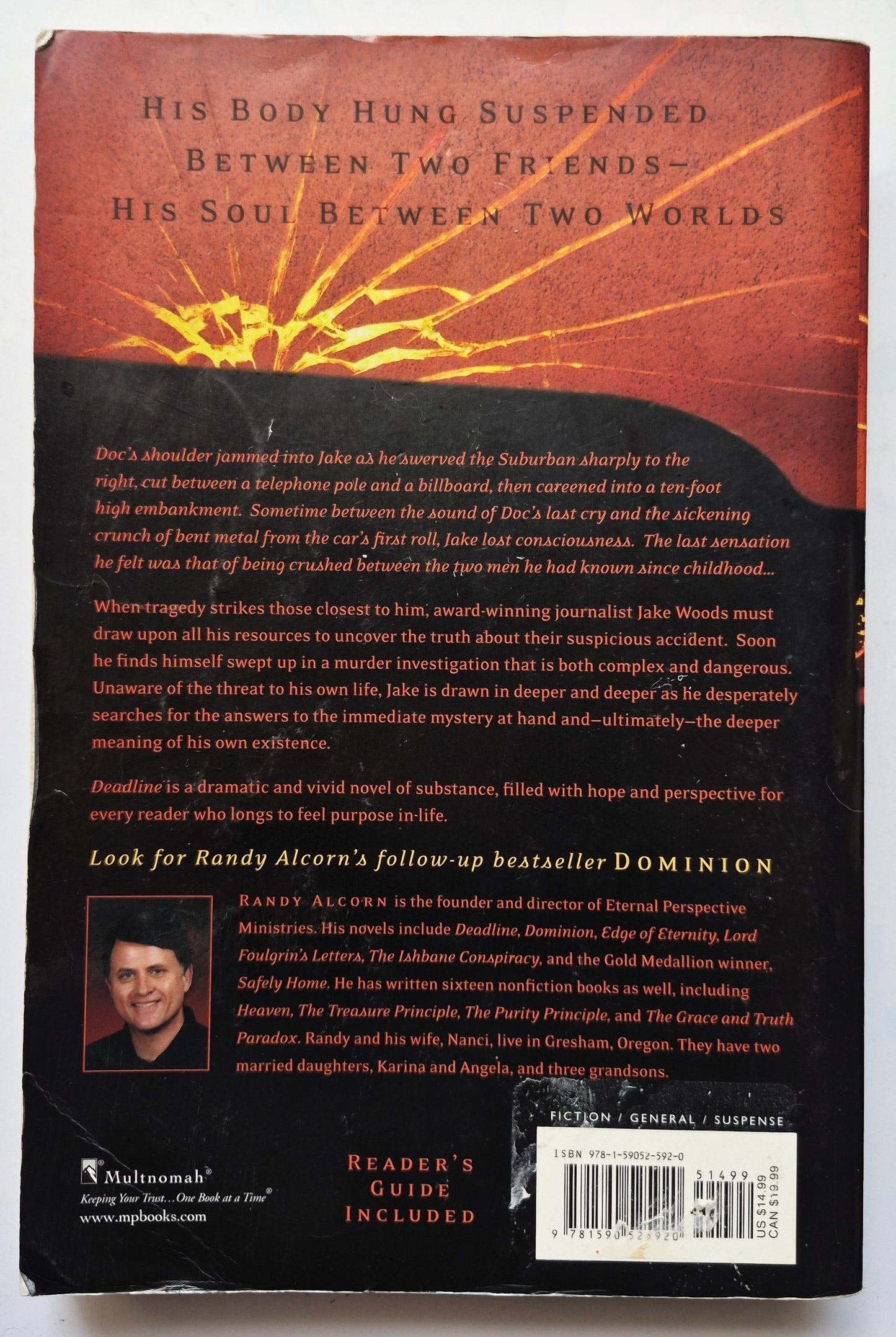 Deadline by Randy Alcorn (Ollie Chandler #1, Good, 1994, Pbk, 427 pgs, Multnomah)