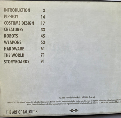 The Art of Fallout 3 by Istvan Pely; Josh Jones (Very good, 2008, HC, 96 pgs, Bethseda Game Studios)