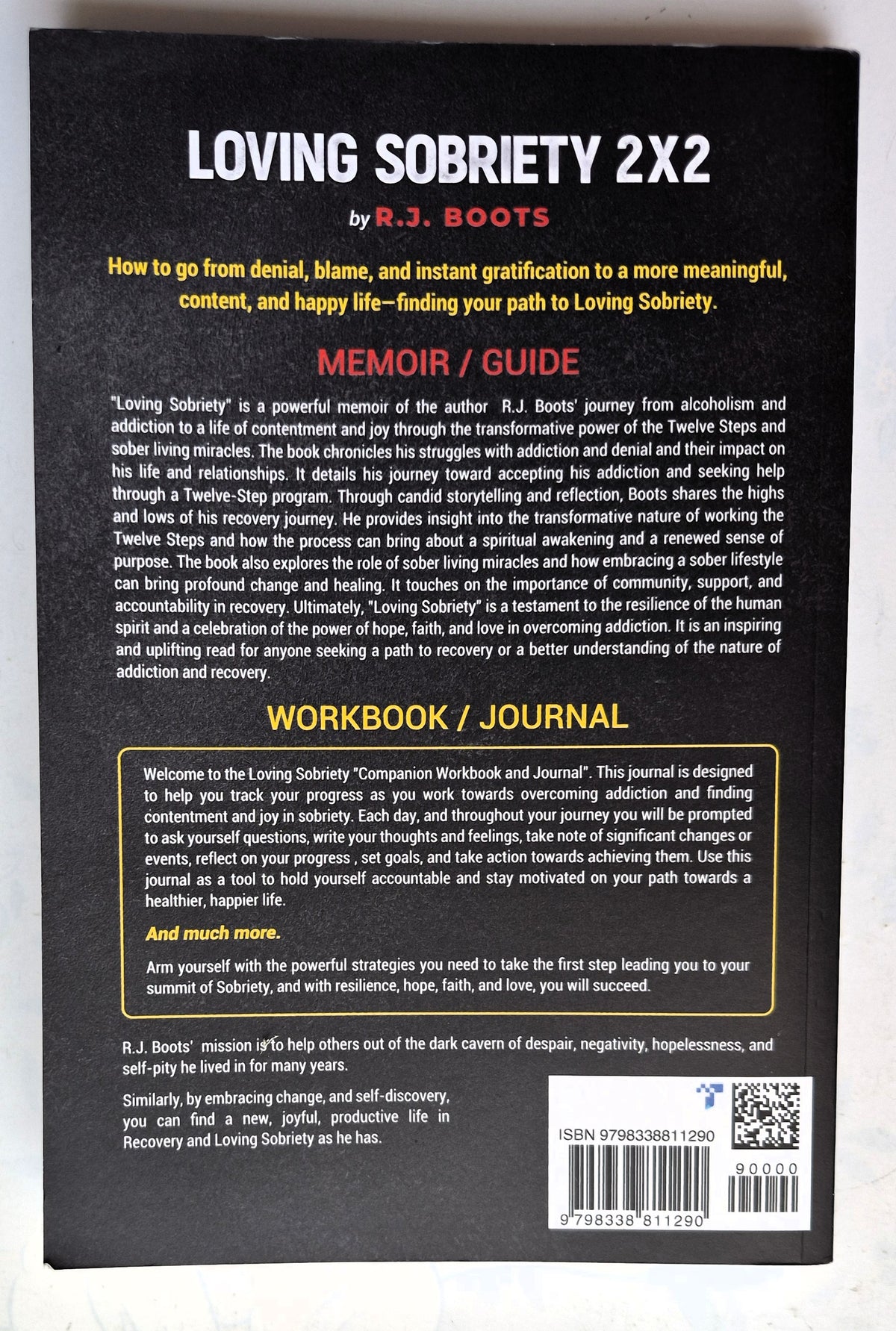 Loving Sobriety 2x2: Memoir/Guide/Workbook/Journal by R.J. Boots (Very Good, 2024, Pbk, 243 pgs)