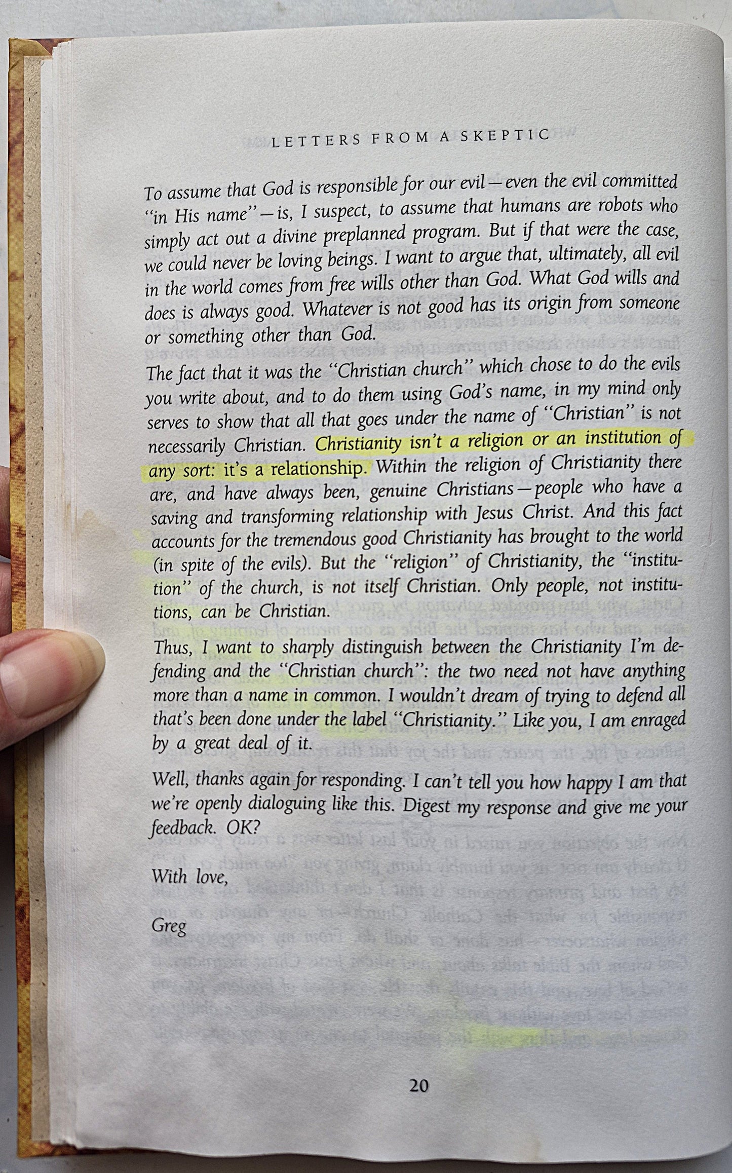 Letters from a Skeptic by Gregory A. Boyd; Edward K. Boyd (Acceptable, 1994, HC, 190 pgs, Life Journey)