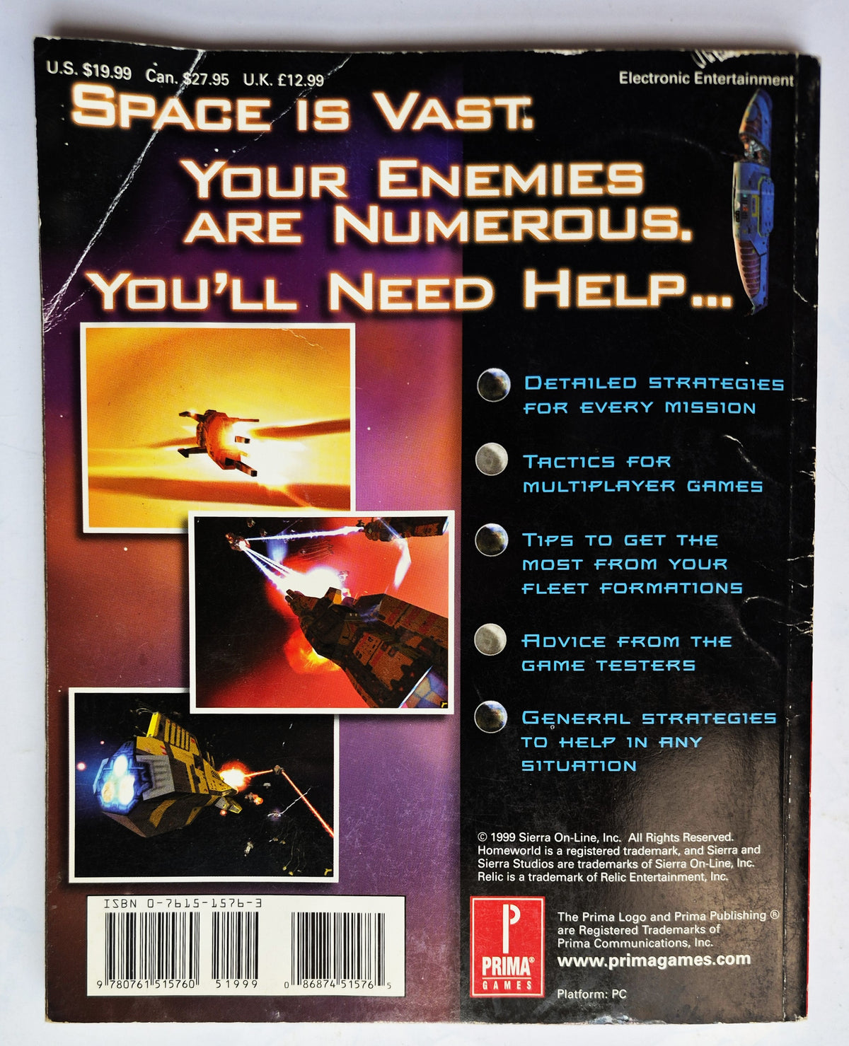 Homeworld 3D Real-Time Strategy by Rick Barba (Good, 1999, Pbk, 161 pgs, Prima Games)