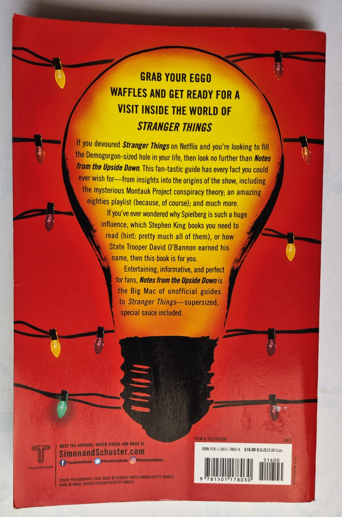 Notes from the Upside Down: An Unofficial Guide to Stranger Things by Guy Adams (Very Good, 2017, Pbk, 231 pgs, Simon & Schuster