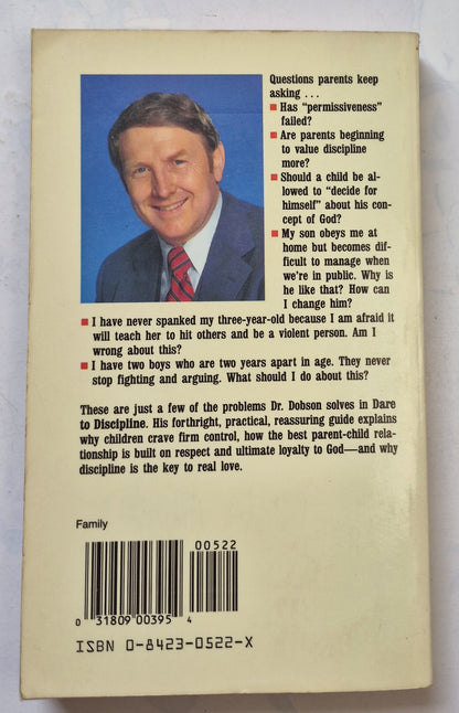 Dare to Discipline by James Dobson (Good, 1988, Pbk, 197 pgs, Tyndale House)