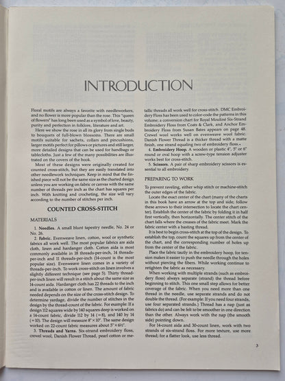 Roses Charted Designs by Lindberg Press (Very Good, 1987, Pbk, 48 pgs, Dover Pub.)