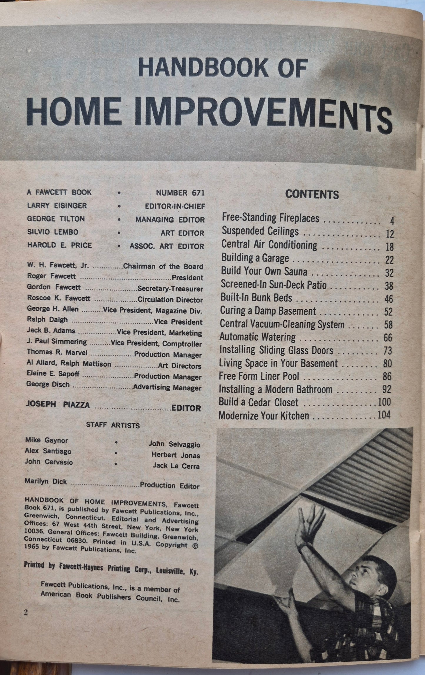 Handbook of Home Improvements by W. H. Fawcett, Jr. (Acceptable, 1965, Pbk, 112 pgs)