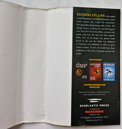 The Ballad of Songbirds and Snakes by Suzanne Collins DUST JACKET ONLY (Very Good condition)