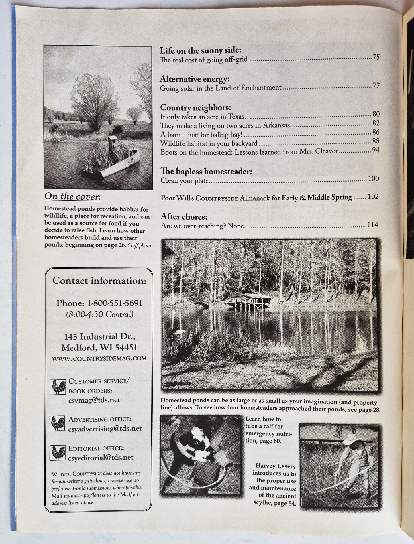 Juego de revistas Countryside & Small Stock Journal: Volumen 92 Núm. 1-4 enero-agosto (2008, Muy buen estado)