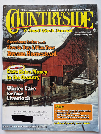 Juego de revistas Countryside & Small Stock Journal: Volumen 92 Núm. 1-4 enero-agosto (2008, Muy buen estado)
