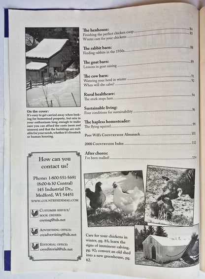 Juego de revistas Countryside & Small Stock Journal: Volumen 92 Núm. 1-4 enero-agosto (2008, Muy buen estado)