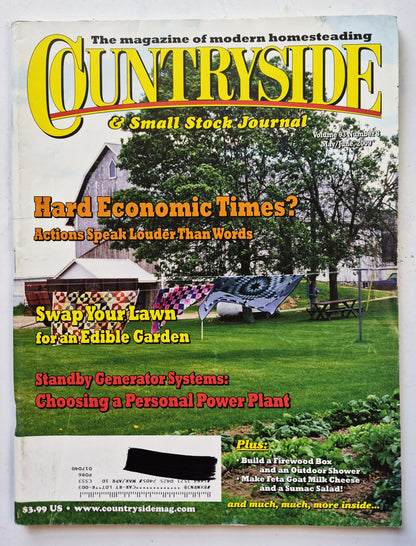 Juego de revistas Countryside & Small Stock Journal: Volumen 92 Núm. 1-4 enero-agosto (2008, Muy buen estado)