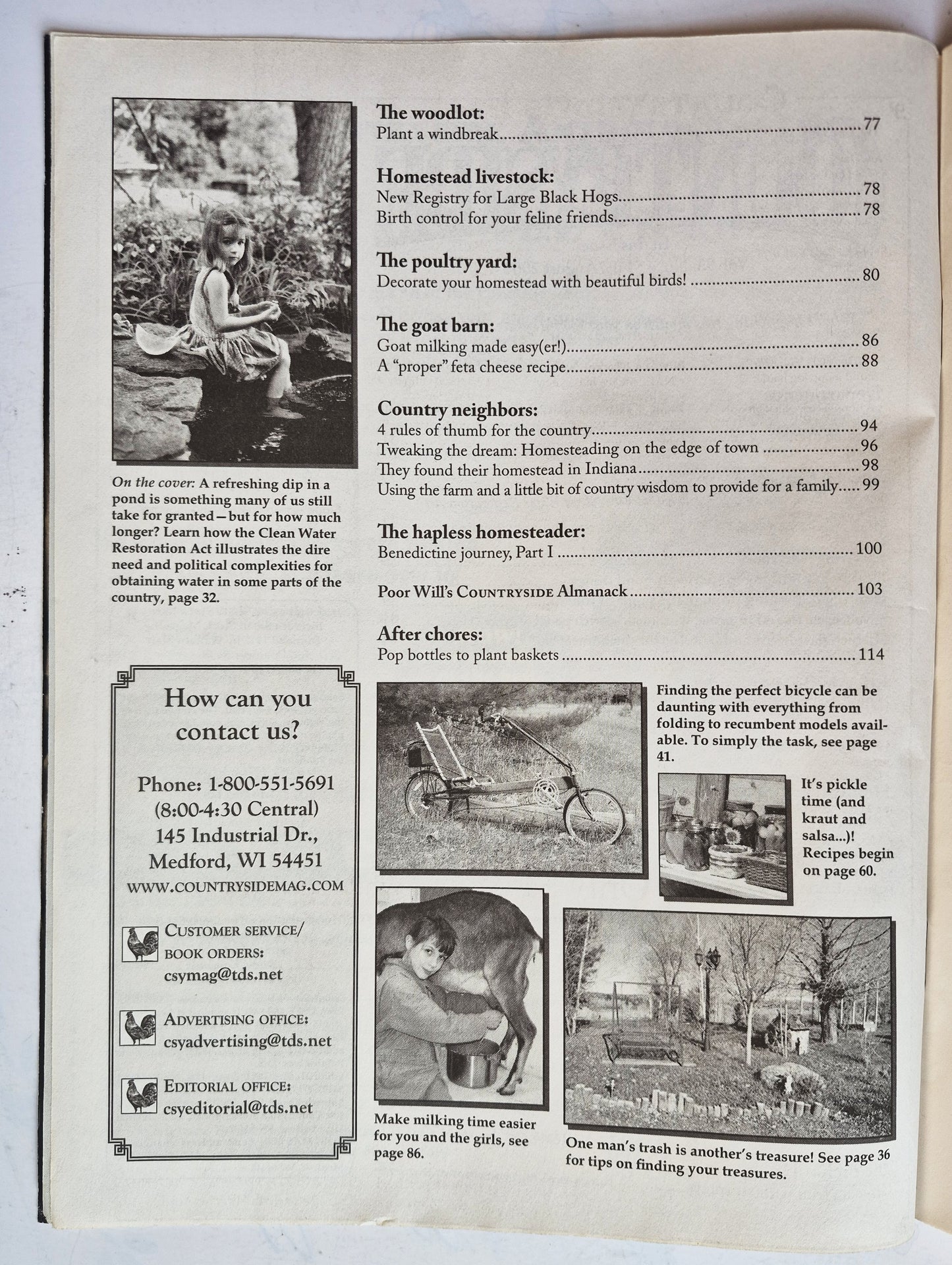 Juego de revistas Countryside & Small Stock Journal: Volumen 92 Núm. 1-4 enero-agosto (2008, Muy buen estado)