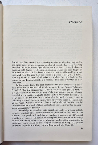 Chemical Engineering Series: Process Systems Analysis and Control by Donald R. Coughanowr; Lowell B. Koppel (Good, 1965, HC, 491 pgs, McGraw-Hill Inc. First Edition)