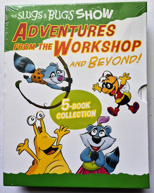 The Slugs & Bugs Show: Adventures from the Workshop and Beyond! 5-Book Collection (New, 2020, HC, 32 pgs each, Brentwood Studios)