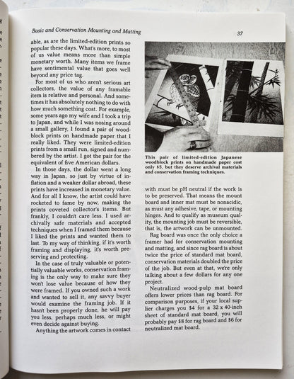 Home Book of Picture Framing by Kenn Oberrecht (Very good, 1988, Pbk, 272 pgs, Stackpole Books)