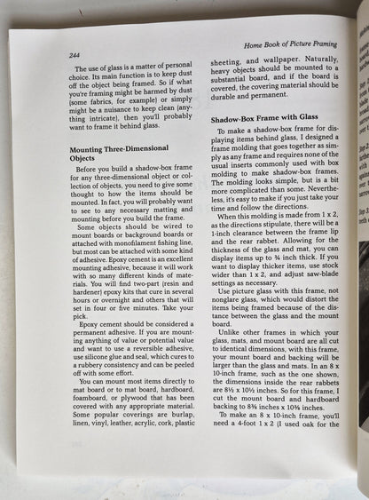 Home Book of Picture Framing by Kenn Oberrecht (Very good, 1988, Pbk, 272 pgs, Stackpole Books)