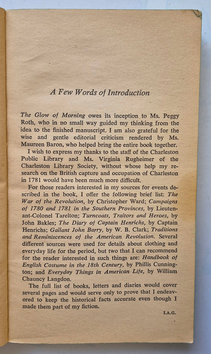 The Glow of Morning by Irving A. Greenfield (Good, 1973, Pbk, 363 pgs, Dell Books)