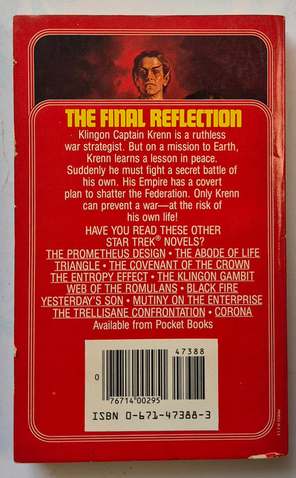 Star Trek #16: The Final Reflection by John M. Ford (Very Good, 1984, Pbk, 253 pgs, Pocket Books)