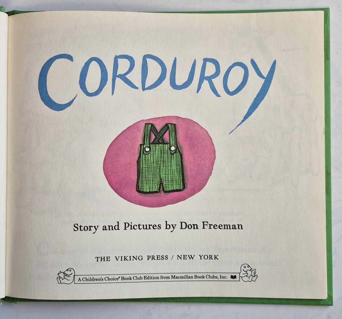 Corduroy by Don Freeman (Very Good, 1968, HC, 32 pgs, Viking Press)
