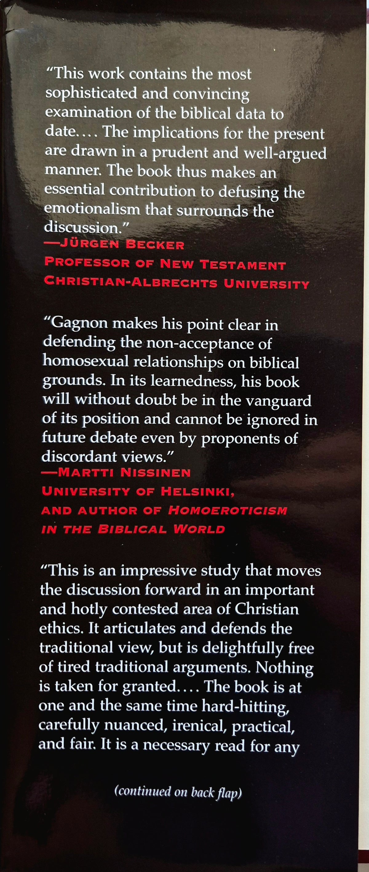 The Bible and Homosexual Practice Texts and Hermeneutics by Robert A. J. Gagnon (Very good, 2001, HC, 520 pgs, Abingdon Press)