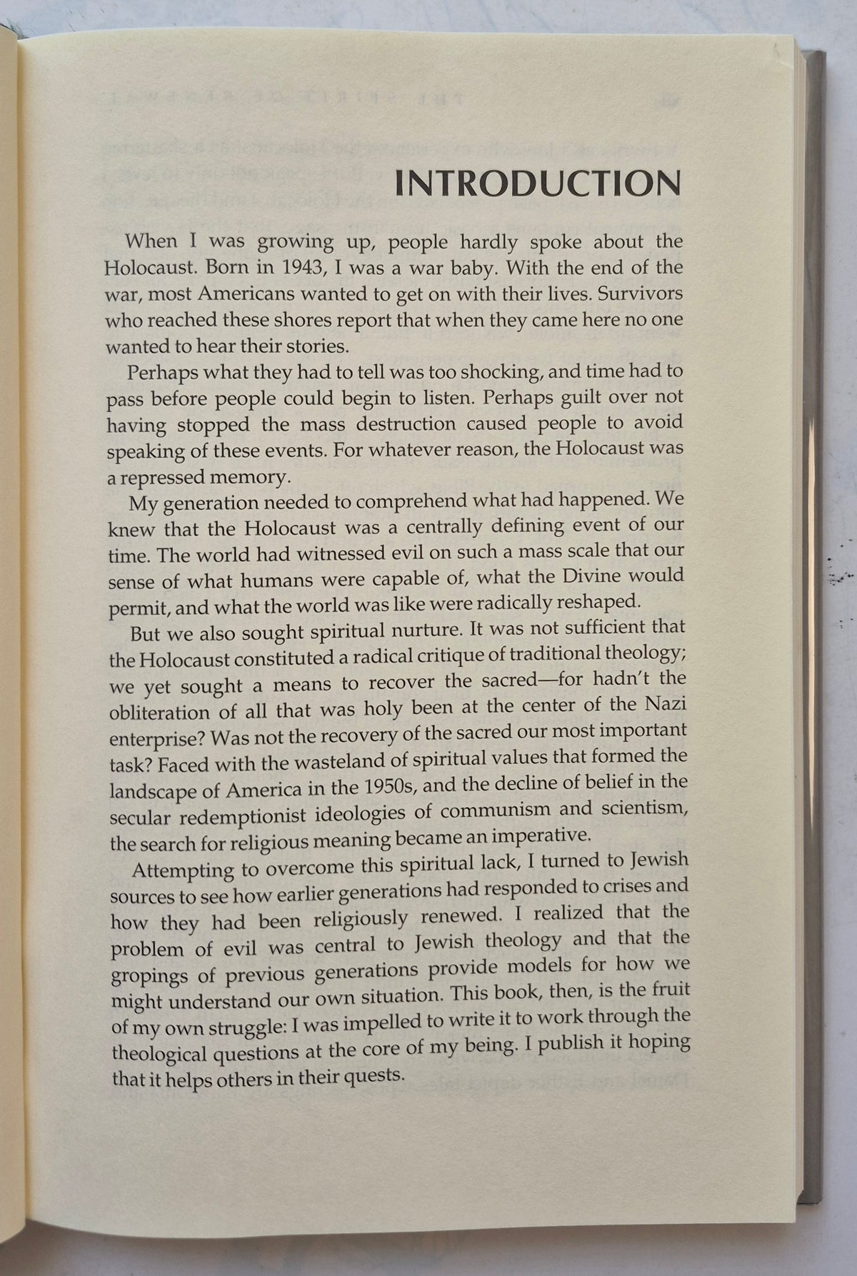 The Spirit of Renewal: Crisis and Response in Jewish Life by Edward Feld (Very good, 1991, HC, 191 pgs, Jewish Lights Pub.)