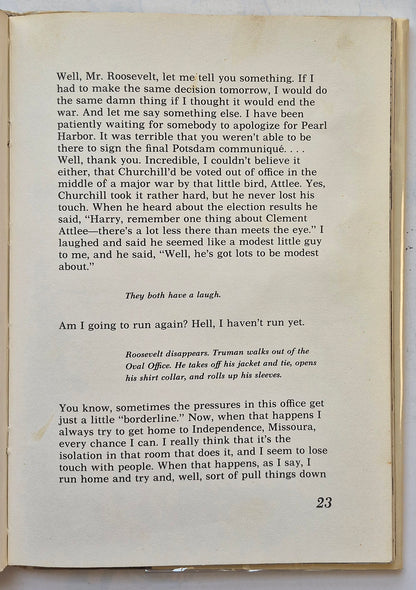"Give 'em Hell Harry! Reminiscences by Samuel Gallu (Good, 1975, HC, 83 pgs, The Viking Press)