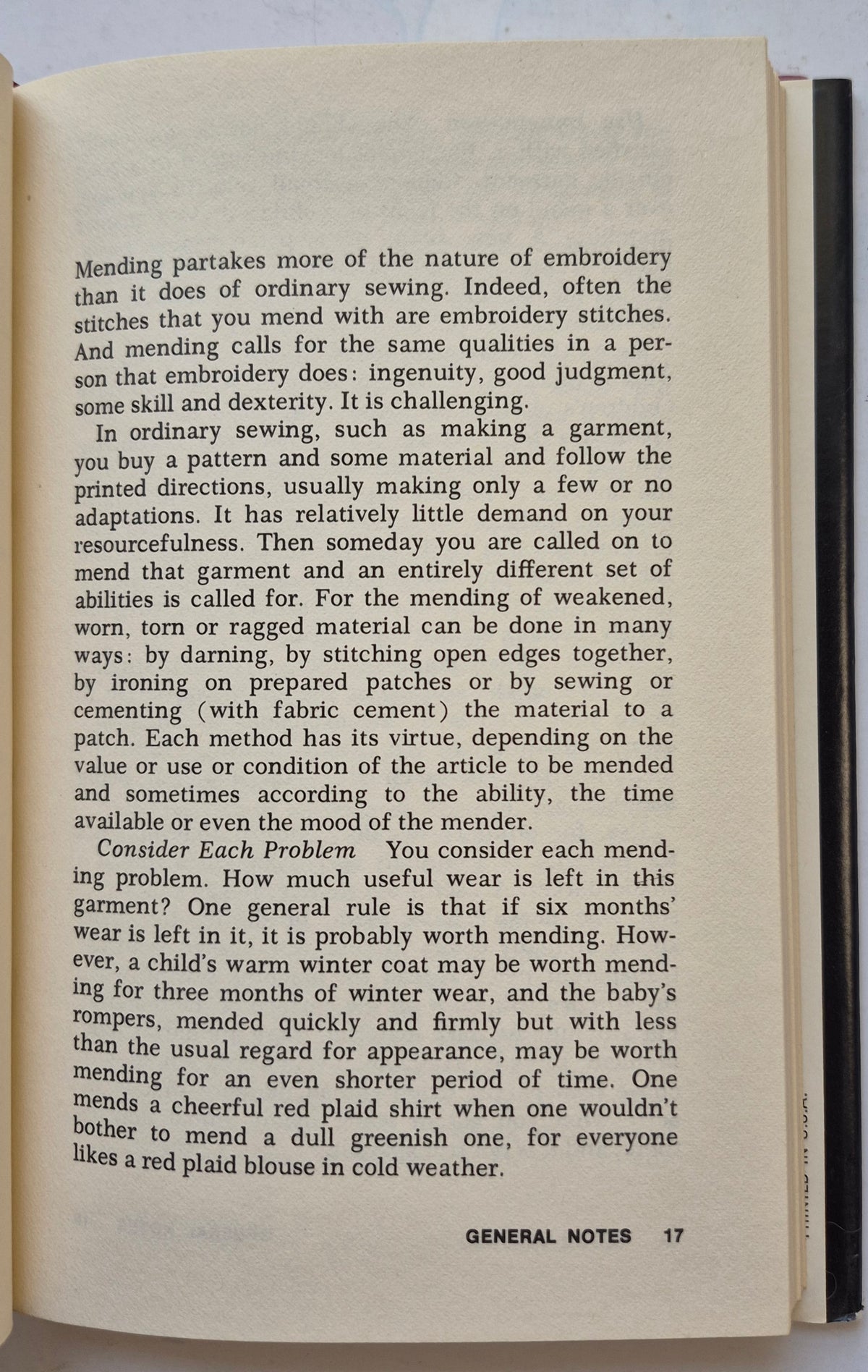 The Mender's Manual: Repairing and Preserving Garments and Bedding by Estelle Foote (Very Good, 1976, HC, 180 pgs, Harcourt Brace Jovanovich, First Edition)