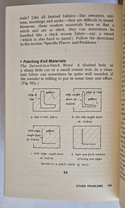 The Mender's Manual: Repairing and Preserving Garments and Bedding by Estelle Foote (Very Good, 1976, HC, 180 pgs, Harcourt Brace Jovanovich, First Edition)