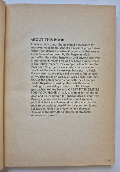Great Possibilities for Your Home from Georgia-Pacific editor Robert J. Dunn (Good, 1978, Pbk, 207 pgs, Bantam)
