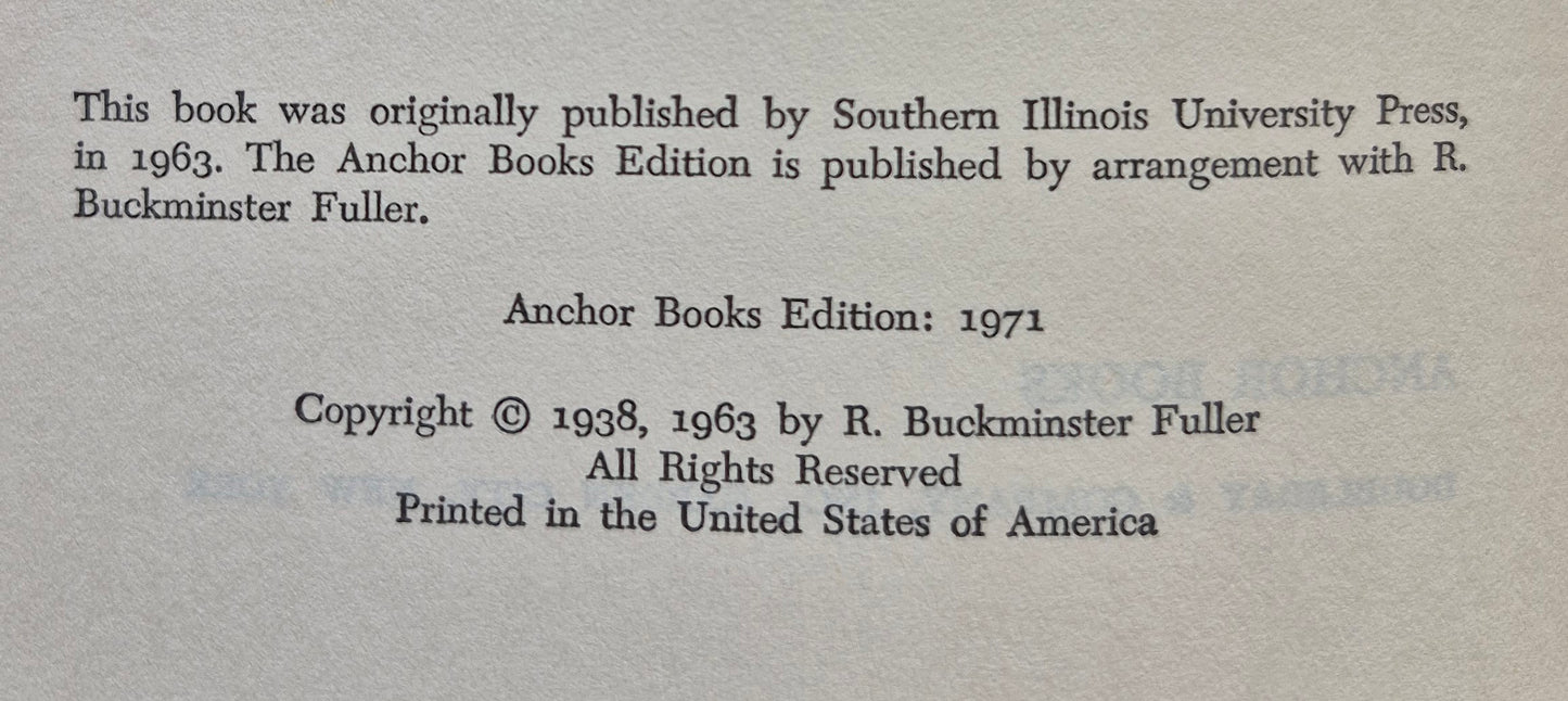 Nine Chains to the Moon by R. Buckminster Fuller (Good, 1971, Pbk, 346 pgs, Anchor Books)