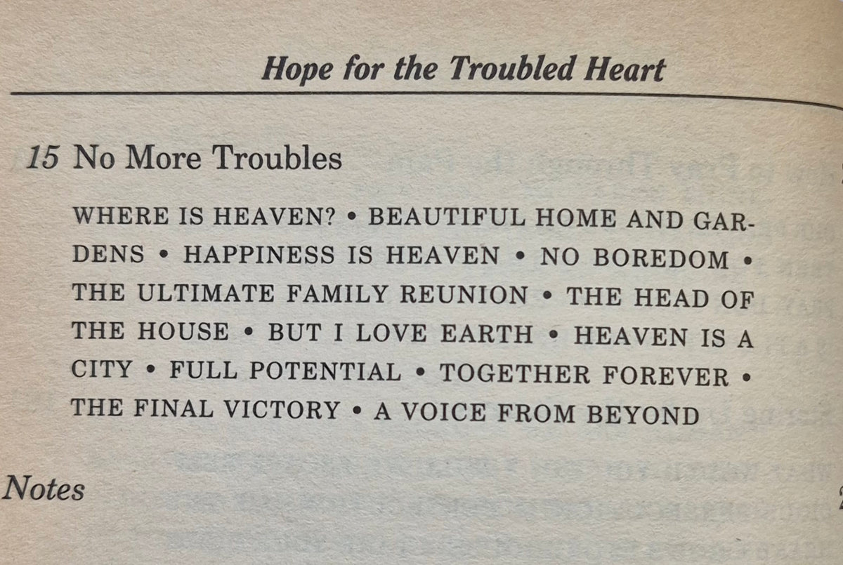 Hope for the Troubled Heart by Billy Graham (Good, 1991, Pbk, 230 pgs, Grason)