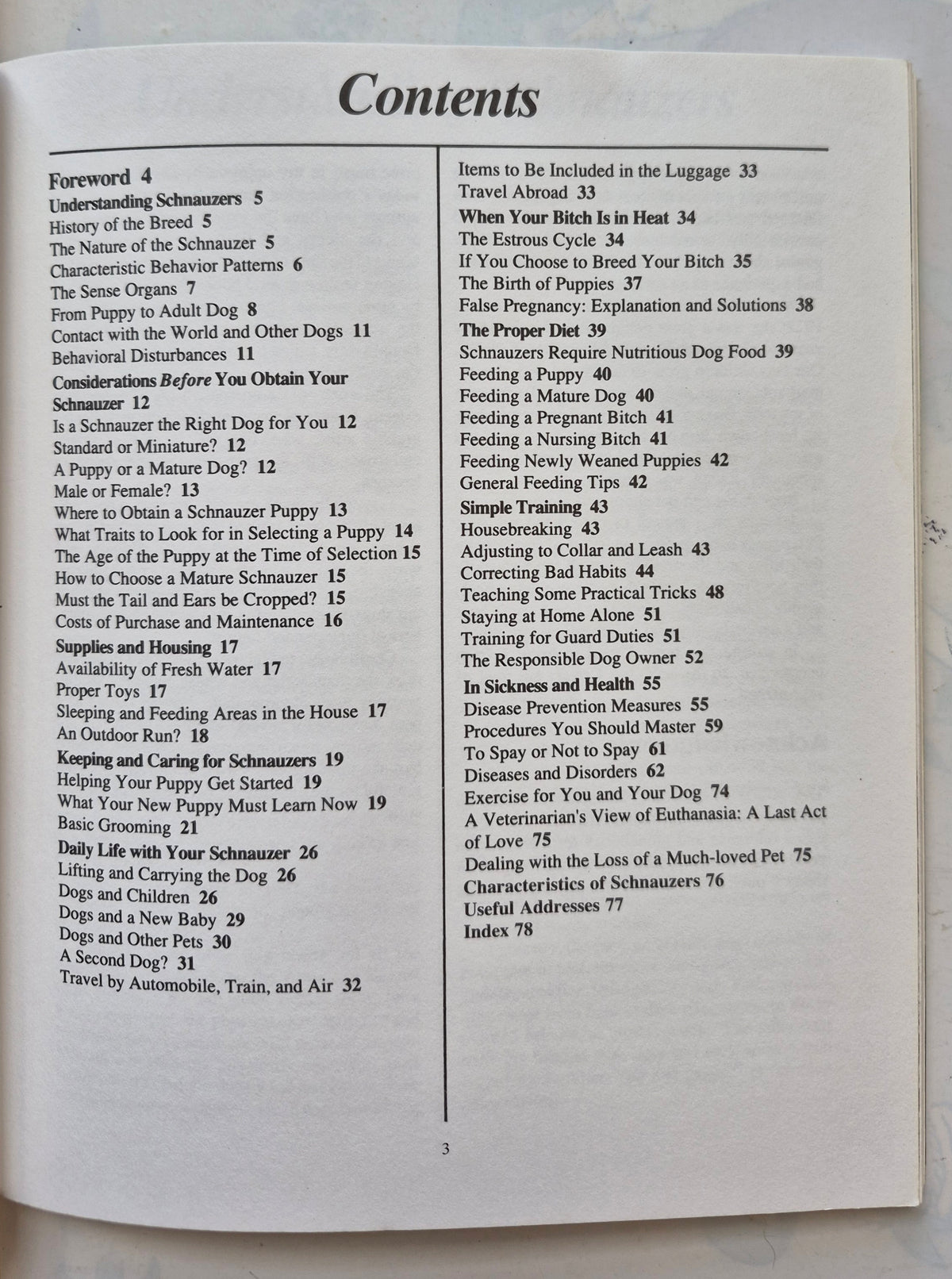 Schnauzers: A Complete Pet Owner's Manual by Fredric L. Frye (Very good, 1988, 80 pgs, Barron's)