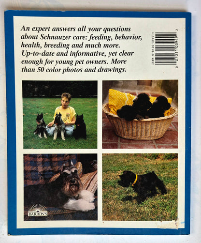 Schnauzers: A Complete Pet Owner's Manual by Fredric L. Frye (Very good, 1988, 80 pgs, Barron's)