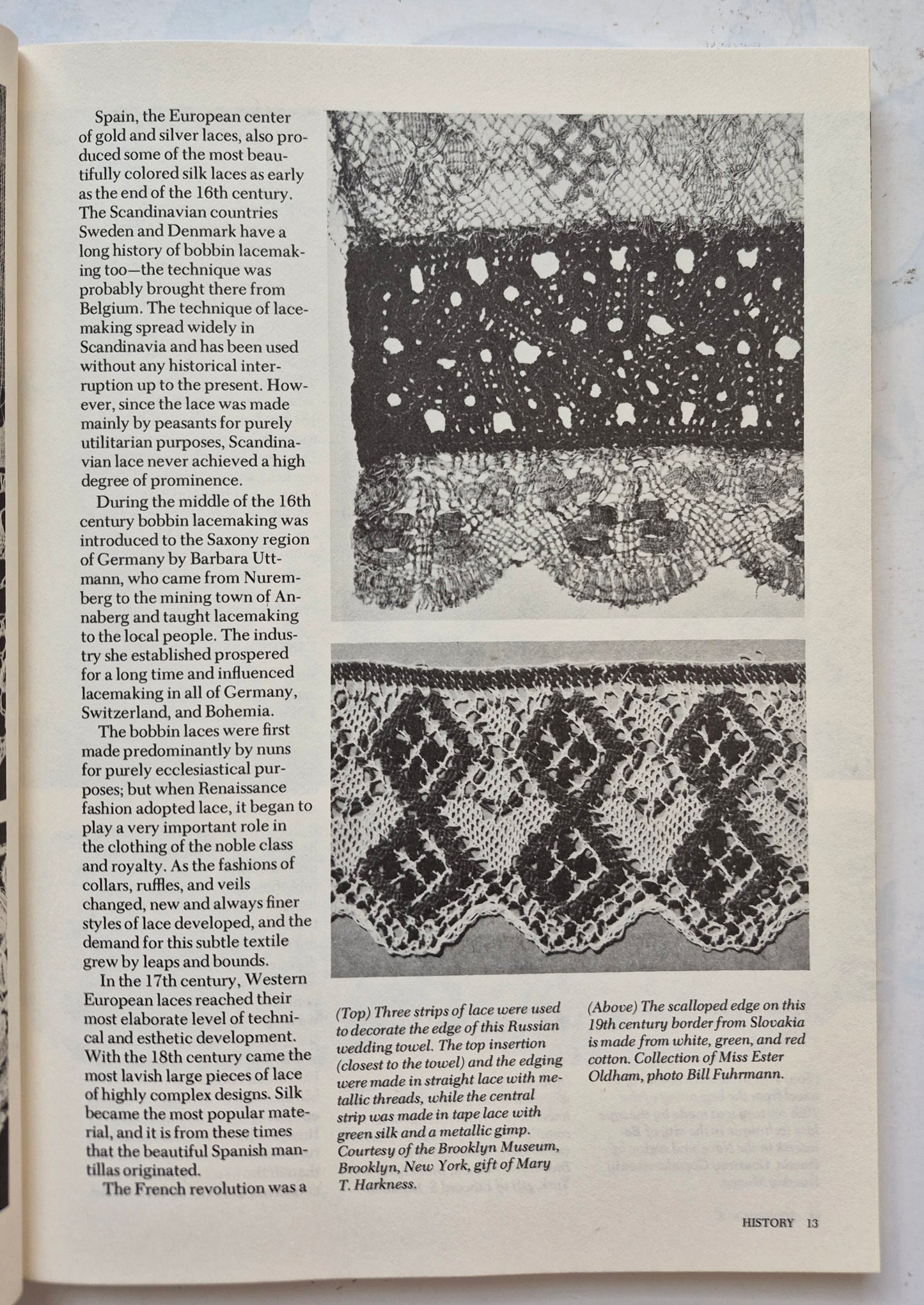 Bobbin Lace: An Illustrated Guide to Traditional and Contemporary Techniques by Brigita Fuhrmann (Very Good, 1985, Pbk, 160 pgs, Dover)