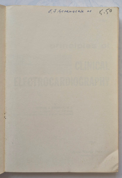 Principles of Clinical Electrocardiography by Mervin J. Goldman (Good, 1964, Pbk, 380 pgs, Lange Medical Pub.)