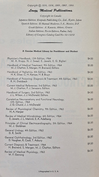 Principles of Clinical Electrocardiography by Mervin J. Goldman (Good, 1964, Pbk, 380 pgs, Lange Medical Pub.)