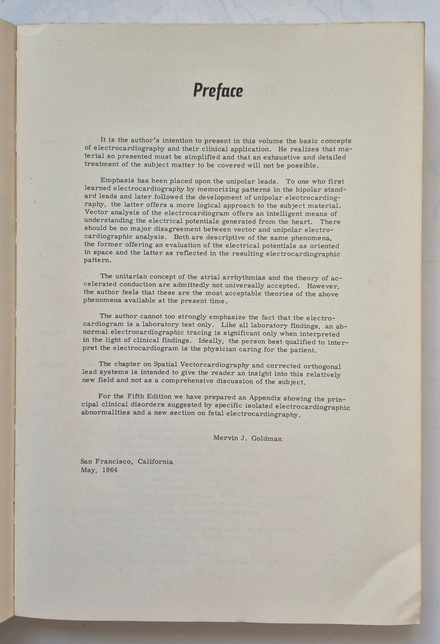 Principles of Clinical Electrocardiography by Mervin J. Goldman (Good, 1964, Pbk, 380 pgs, Lange Medical Pub.)
